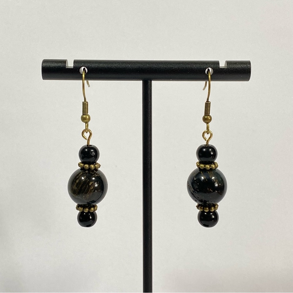 ‘Night in Paris’ Glass Bead Earrings